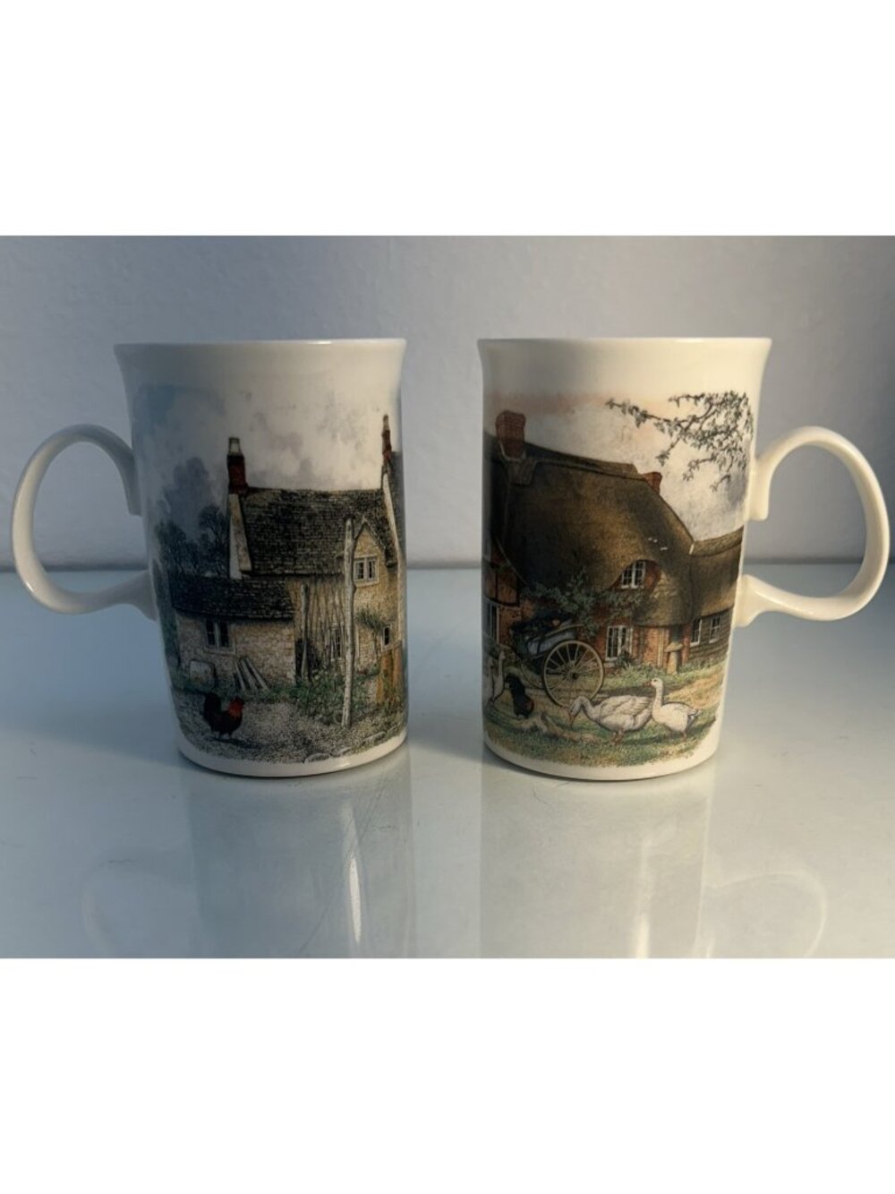 Vintage Dunoon Ceramics Stoneware Coffee Mugs Pair Made in Scotland